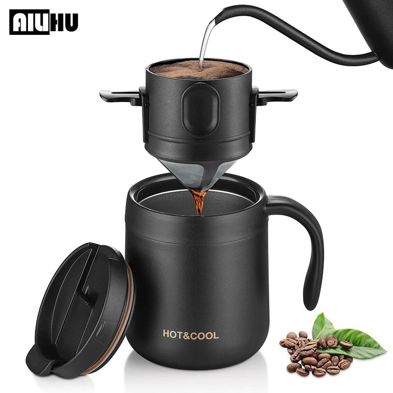 304 Stainless Steel Portable Coffee Filter Dripper  Reusable Mug Coffee And Tea Holder 1