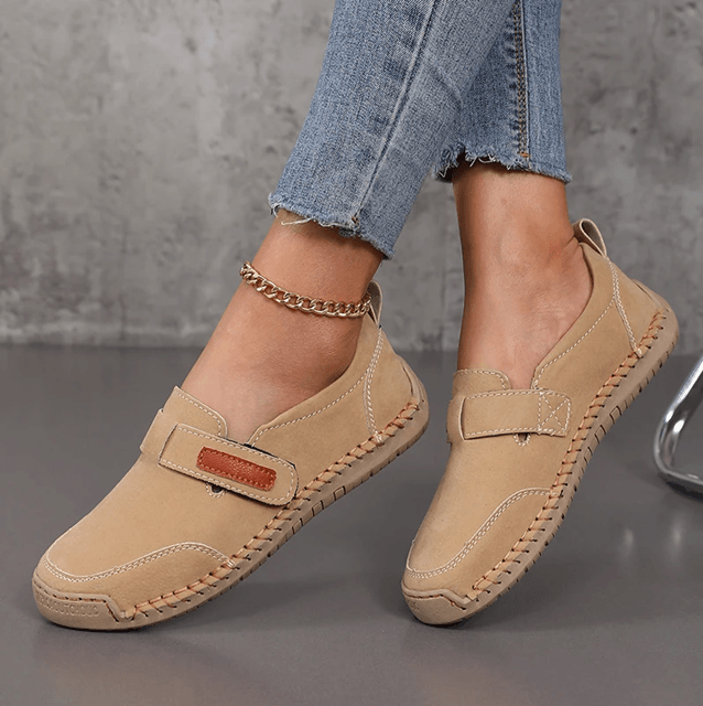 Handmade Leather Slip On Loafers For Women Comfortable Casual Walking Shoes 4
