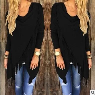 Womens MidLength Oversized TShirt With Fringe Diagonal Pattern  Casual SpringAutumn Top 1