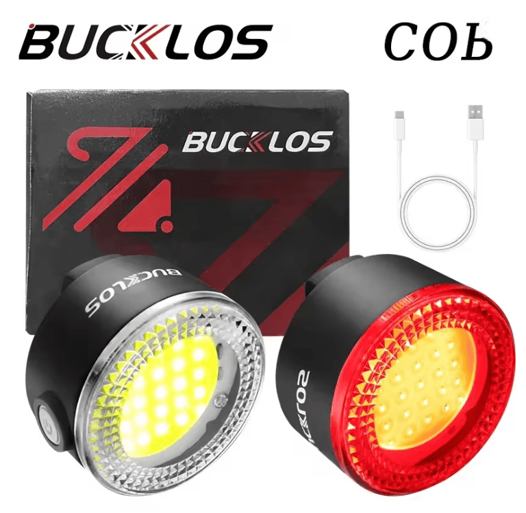 USB Rechargeable Bike Lights Set LED Front and Rear Bicycle Safety Lamps