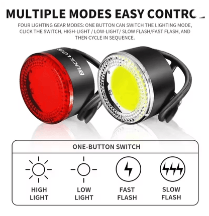 USB Rechargeable Bike Lights Set LED Front And Rear Bicycle Safety Lamps 1