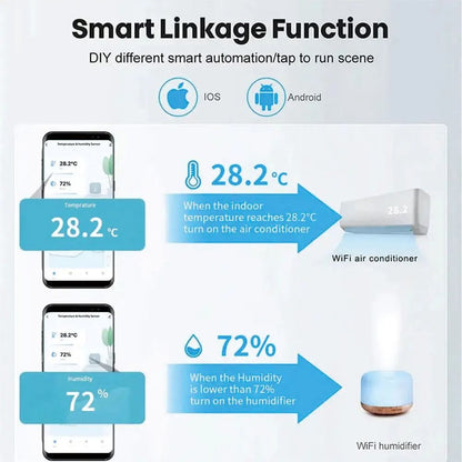 WiFi Smart Temperature And Humidity Sensor With App Monitoring Compatible With Alexa And Google Hom 2