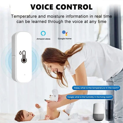 WiFi Smart Temperature And Humidity Sensor With App Monitoring Compatible With Alexa And Google Hom 3