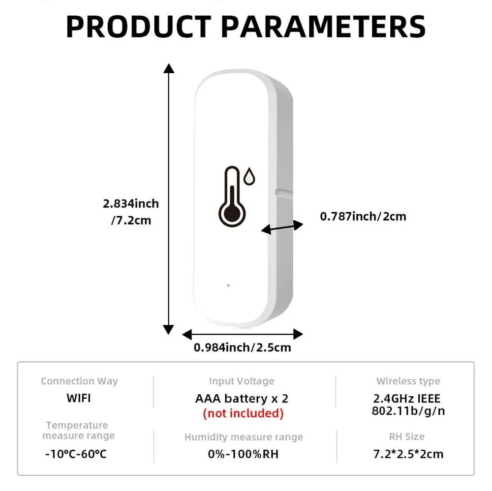 WiFi Smart Temperature And Humidity Sensor With App Monitoring Compatible With Alexa And Google Hom 5