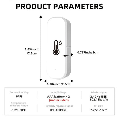 WiFi Smart Temperature And Humidity Sensor With App Monitoring Compatible With Alexa And Google Hom 5