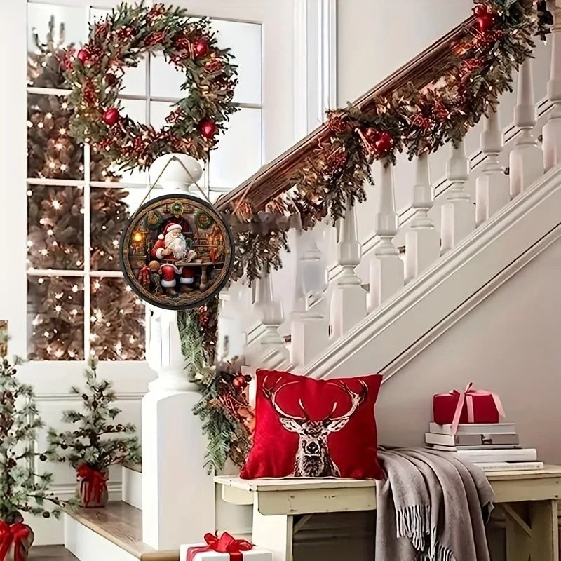 Christmas Welcome Hanging Wooden Sign