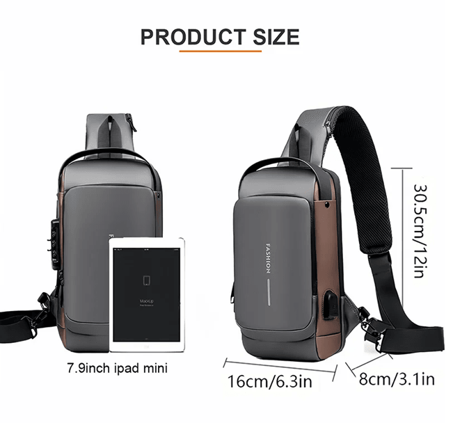 Mens Anti Theft Chest Bag Durable Oxford Crossbody Backpack 3