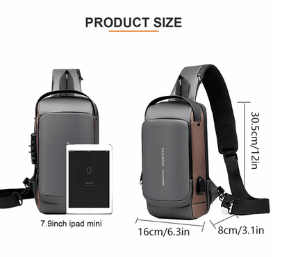 Mens Anti Theft Chest Bag Durable Oxford Crossbody Backpack 3