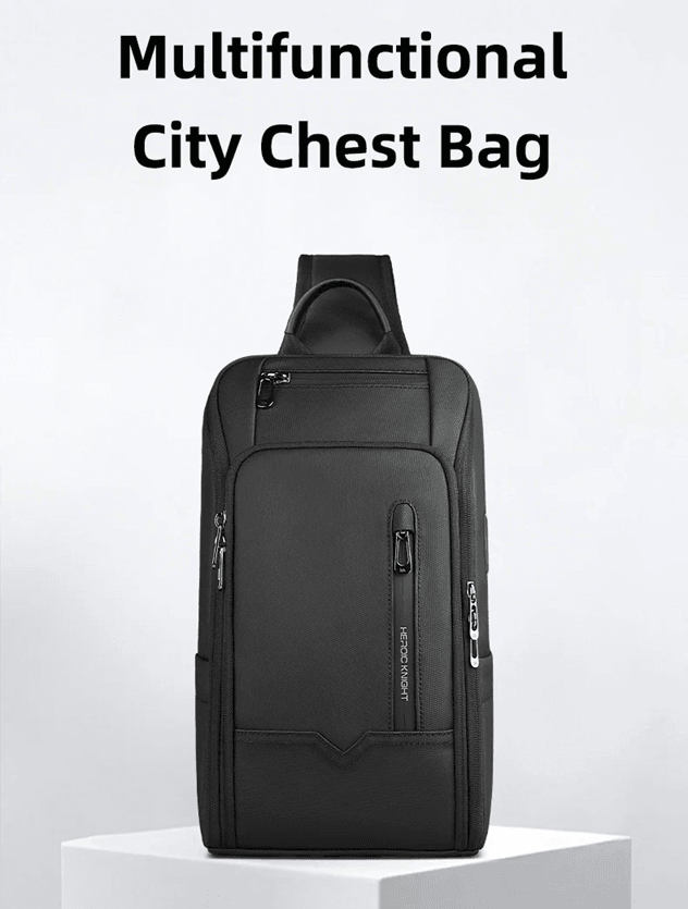 Mens Anti Theft Shoulder Bag Waterproof Crossbody Sling With USB Port 1