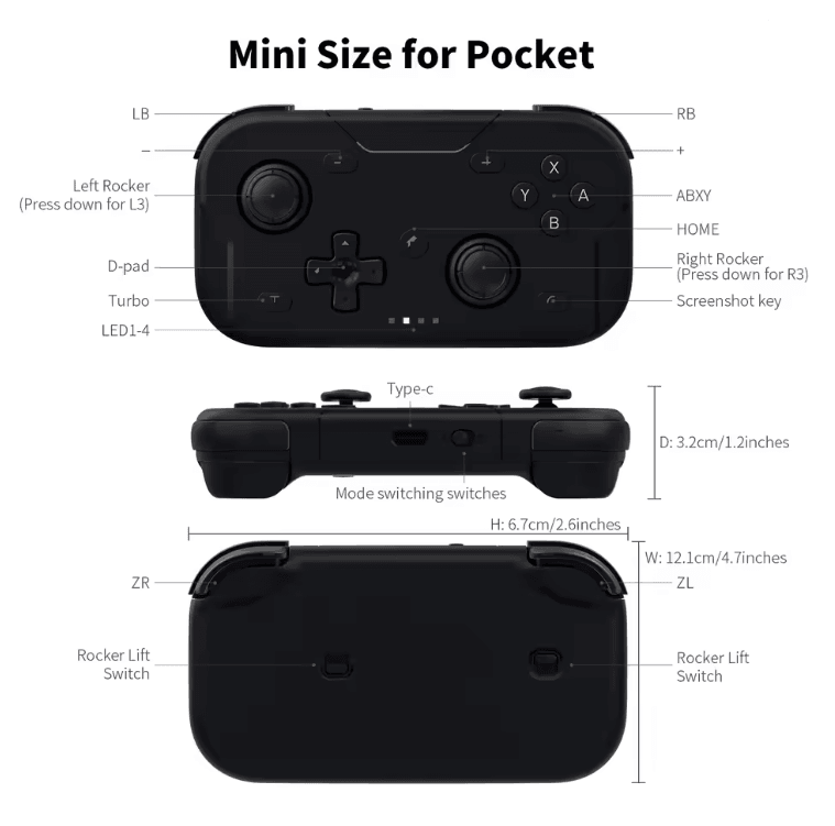 AceGamer Wireless Pocket Controller Bluetooth Gamepad With Gyroscope 1
