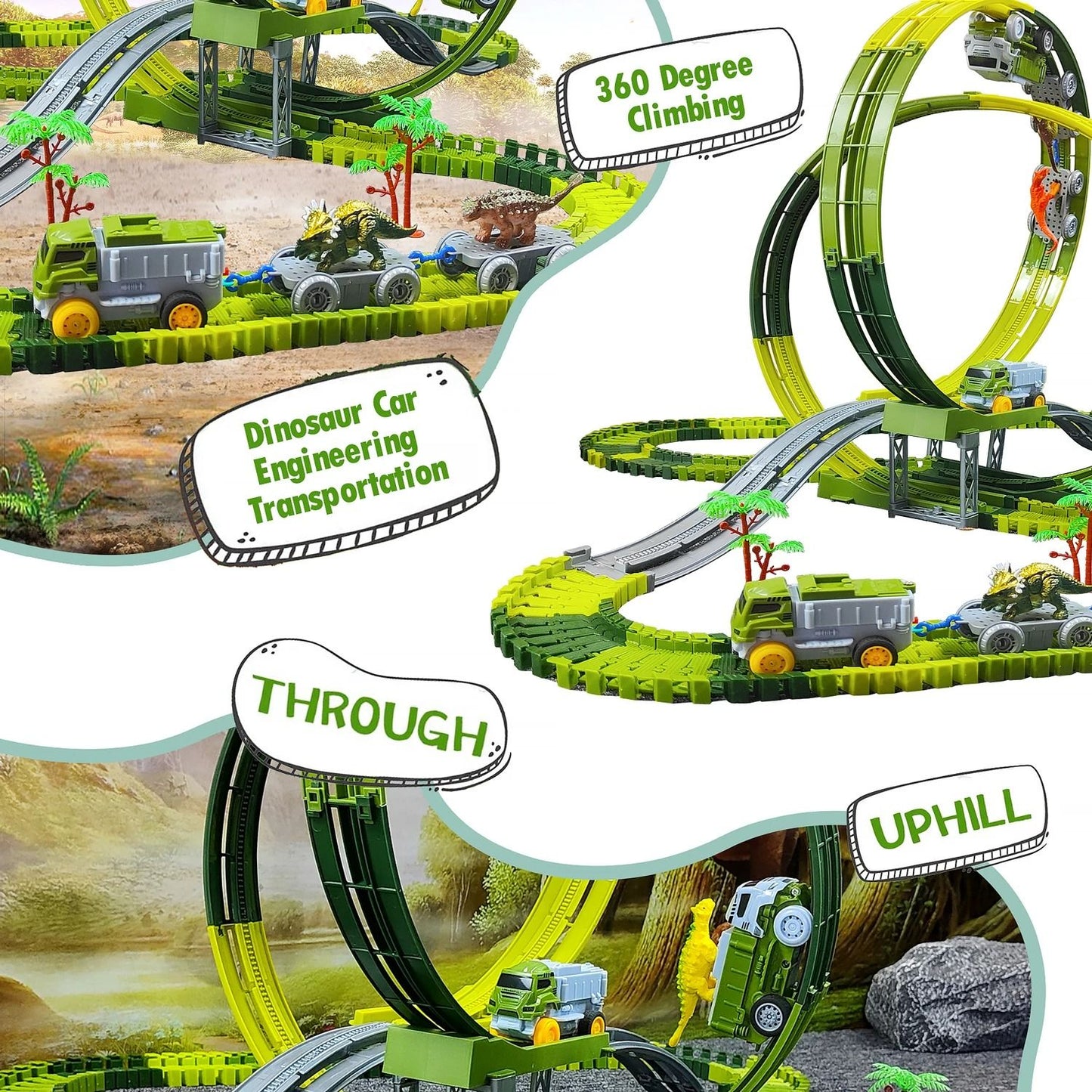 Children Electric Dinosaur Track Car Toy Set 2