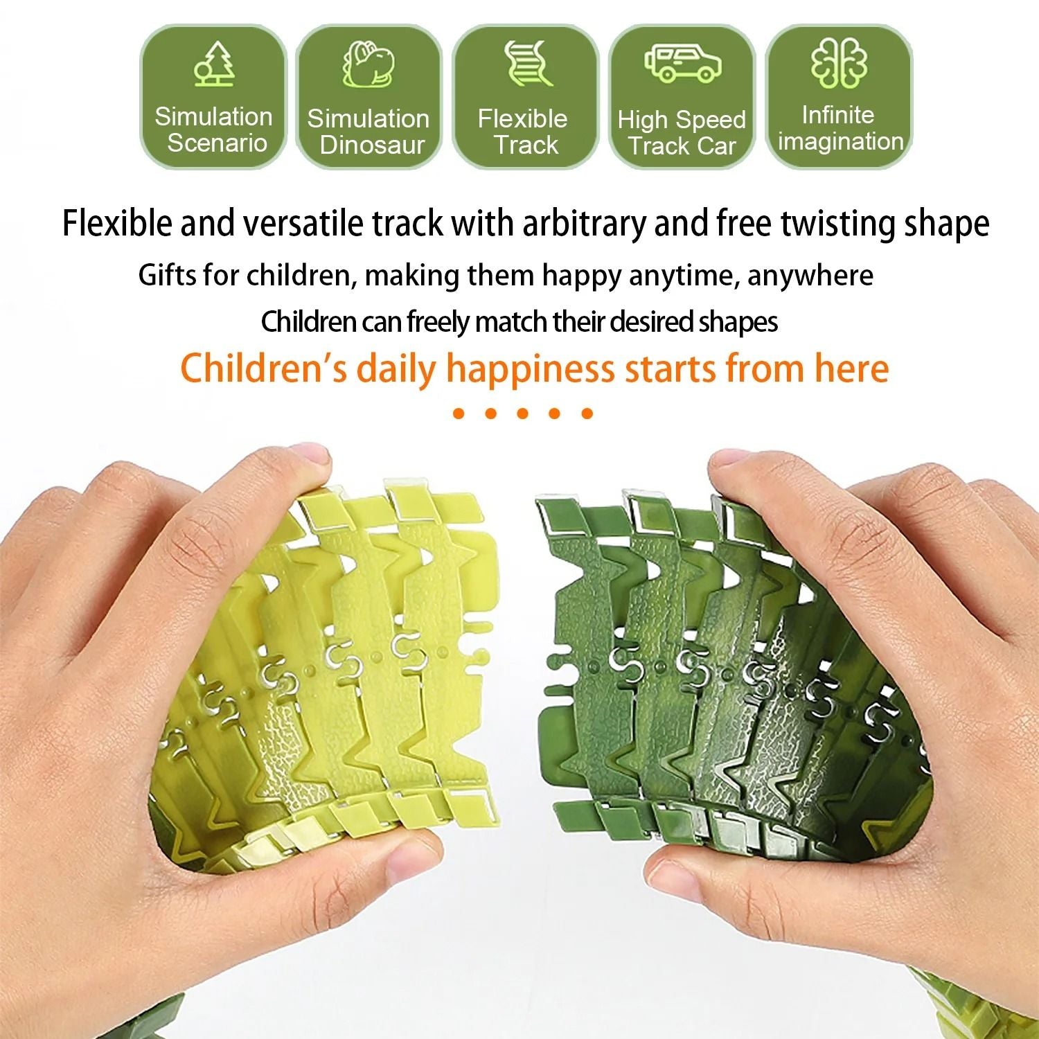 Children Electric Dinosaur Track Car Toy Set 3