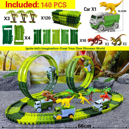 Children Electric Dinosaur Track Car Toy Set 6