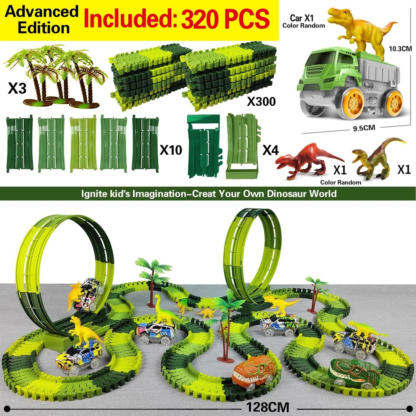 Children Electric Dinosaur Track Car Toy Set 7