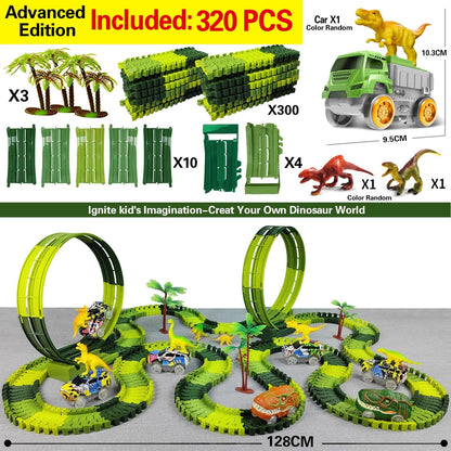 Children Electric Dinosaur Track Car Toy Set 7
