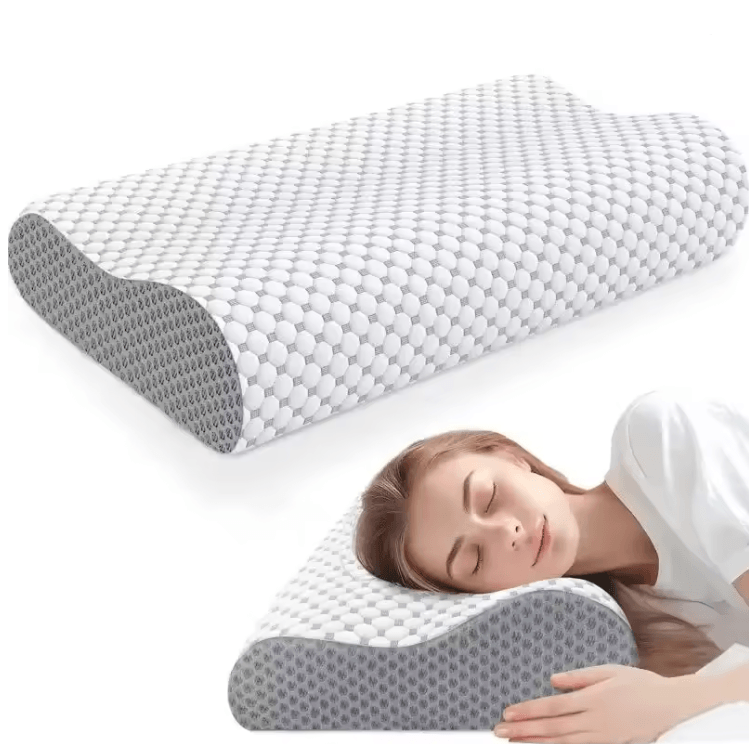 ErgoRest Memory Foam Neck Pillow for Pain Relief and Deep Sleep