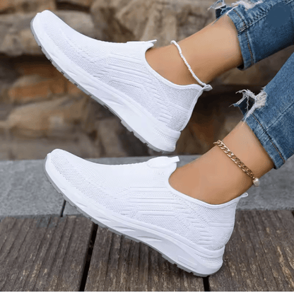 Womens Slip On Sneakers Breathable Walking Shoes Casual Comfort Flats