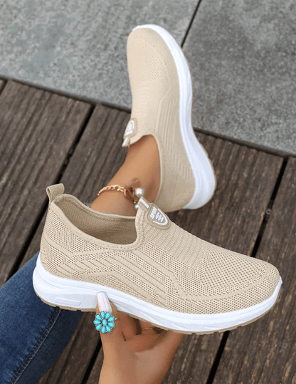 Womens Slip On Sneakers Breathable Walking Shoes Casual Comfort Flats 5