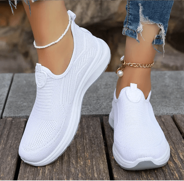 Womens Slip On Sneakers Breathable Walking Shoes Casual Comfort Flats 6