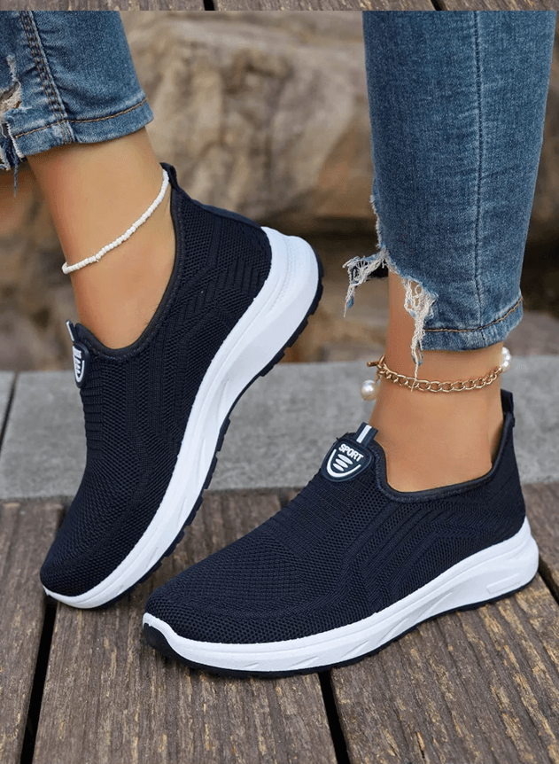Womens Slip On Sneakers Breathable Walking Shoes Casual Comfort Flats 7