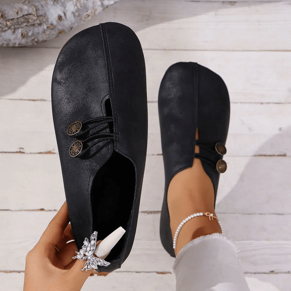 Womens Leather Loafers Soft Comfort Non Slip Walking Flats