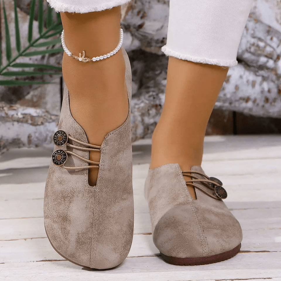 Womens Leather Loafers Soft Comfort Non Slip Walking Flats 1