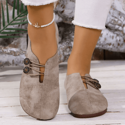 Womens Leather Loafers Soft Comfort Non Slip Walking Flats 1