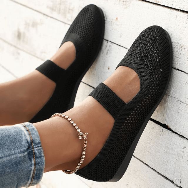 Womens Mesh Slip On Flats Lightweight Non Slip Casual Shoes 4
