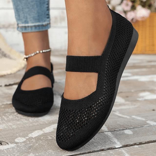 Womens Mesh Slip On Flats Lightweight Non Slip Casual Shoes 5