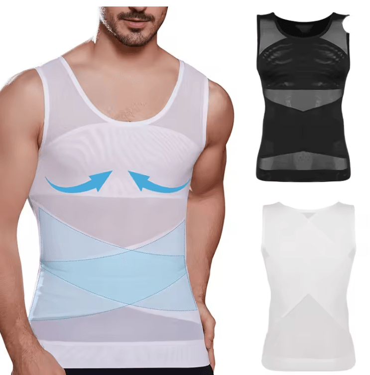 Mens Compression Shirt Slimming Undershirt Tummy Control Tank Top Shapewear
