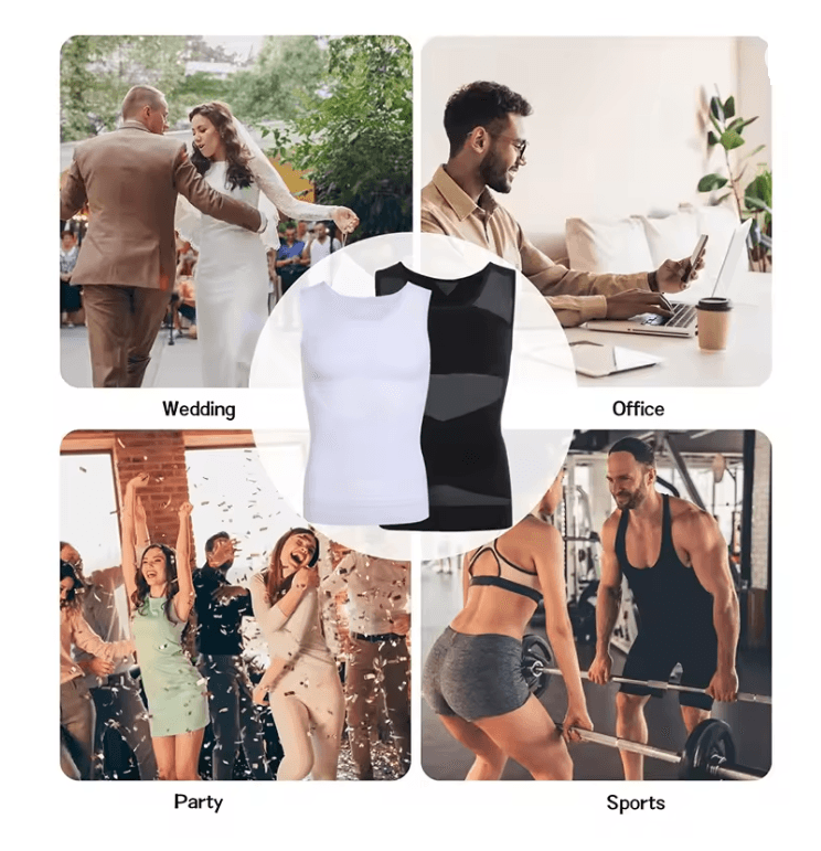 Mens Compression Shirt Slimming Undershirt Tummy Control Tank Top Shapewear 1