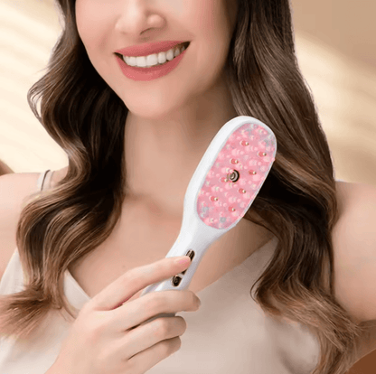 Electric Scalp Massage Comb with Red and Blue Light Therapy for Hair Growth and Relaxation