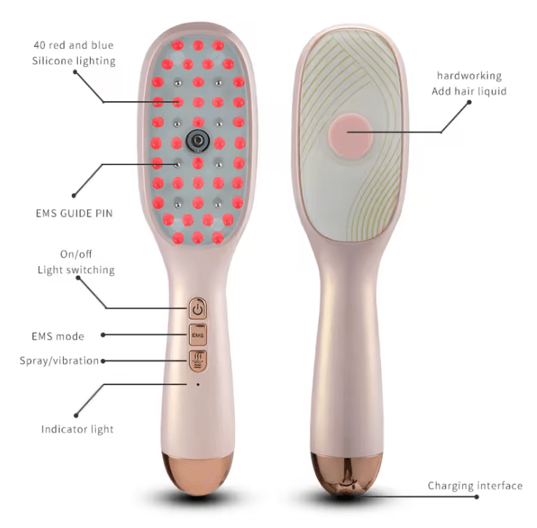 Electric Scalp Massage Comb With Red And Blue Light Therapy For Hair Growth And Relaxation 1