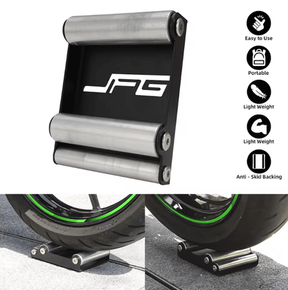 Motorcycle Tire Cleaning Stand Portable Roller Ramp for Chain and Wheel Maintenance