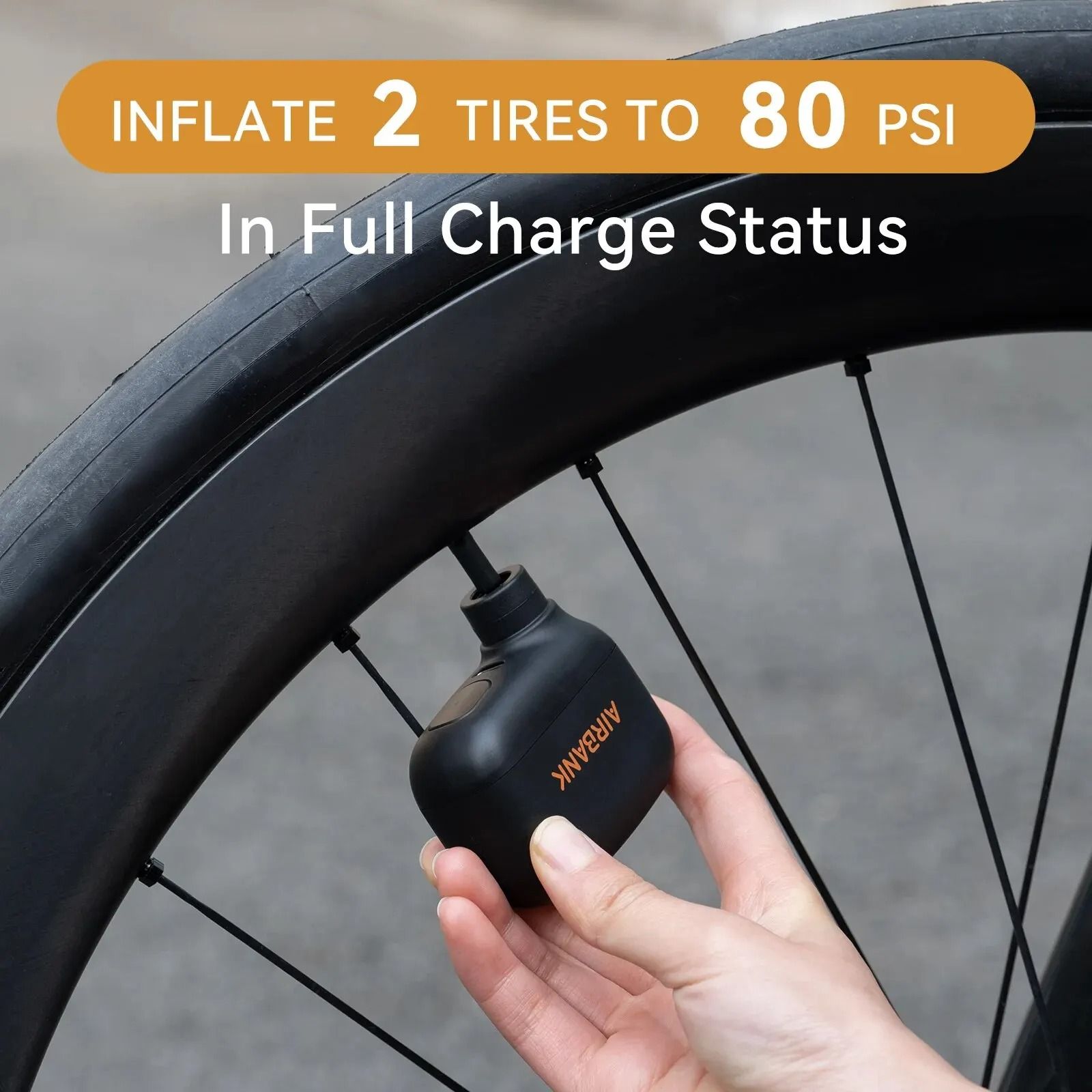 Mini Portable Bicycle Pump Rechargeable Air Inflator With 100PSI Pressure And Fast Type C Charging 3