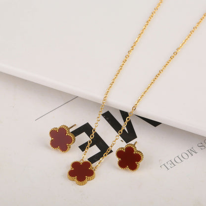 Luxury Gold Plated Clover Bracelet  Adjustable Stainless Steel 316L Flower Jewelry For Women 13