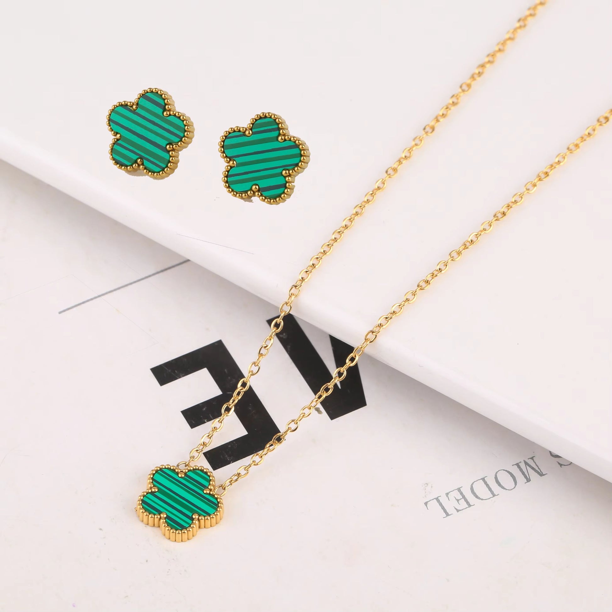 Luxury Gold Plated Clover Bracelet  Adjustable Stainless Steel 316L Flower Jewelry For Women 14