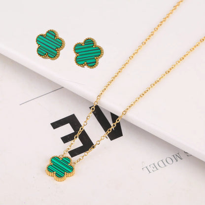 Luxury Gold Plated Clover Bracelet  Adjustable Stainless Steel 316L Flower Jewelry For Women 14