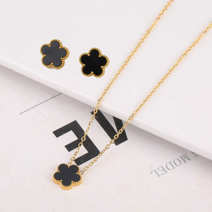 Luxury Gold Plated Clover Bracelet  Adjustable Stainless Steel 316L Flower Jewelry For Women 15