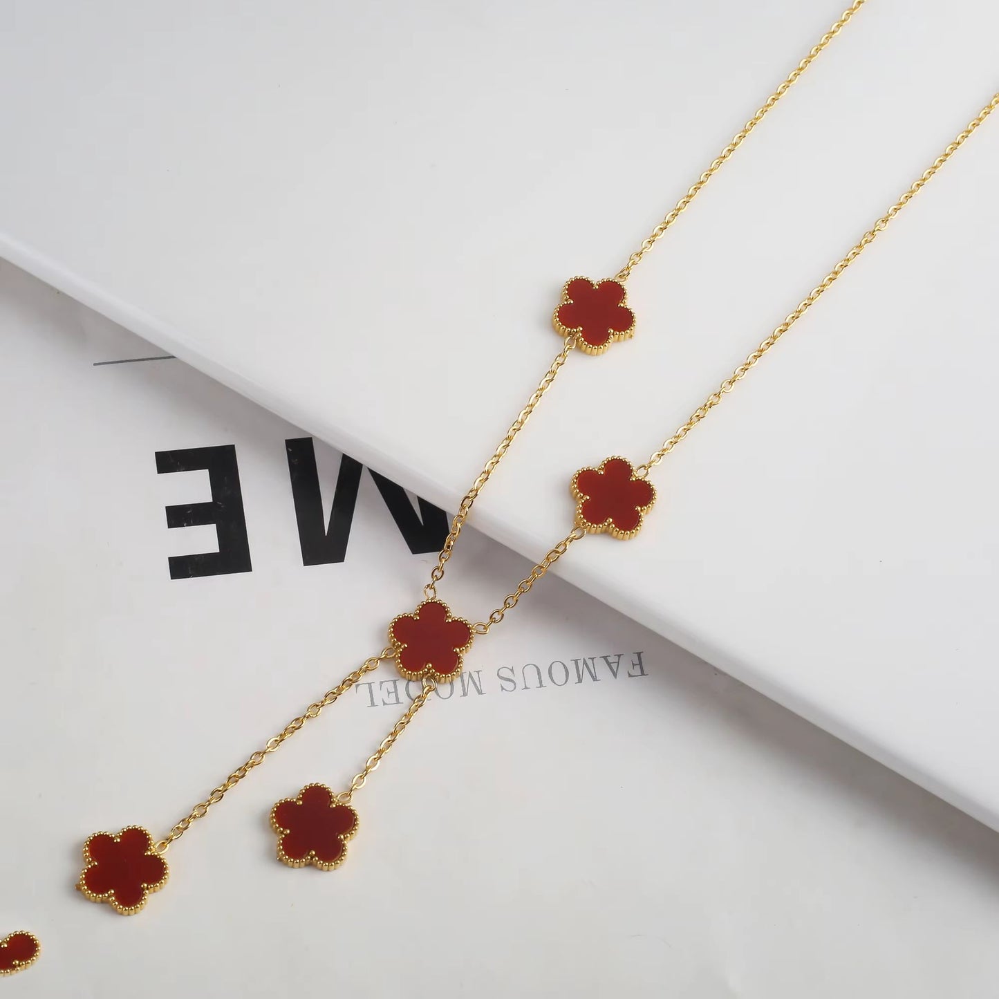Luxury Gold Plated Clover Bracelet  Adjustable Stainless Steel 316L Flower Jewelry For Women 20