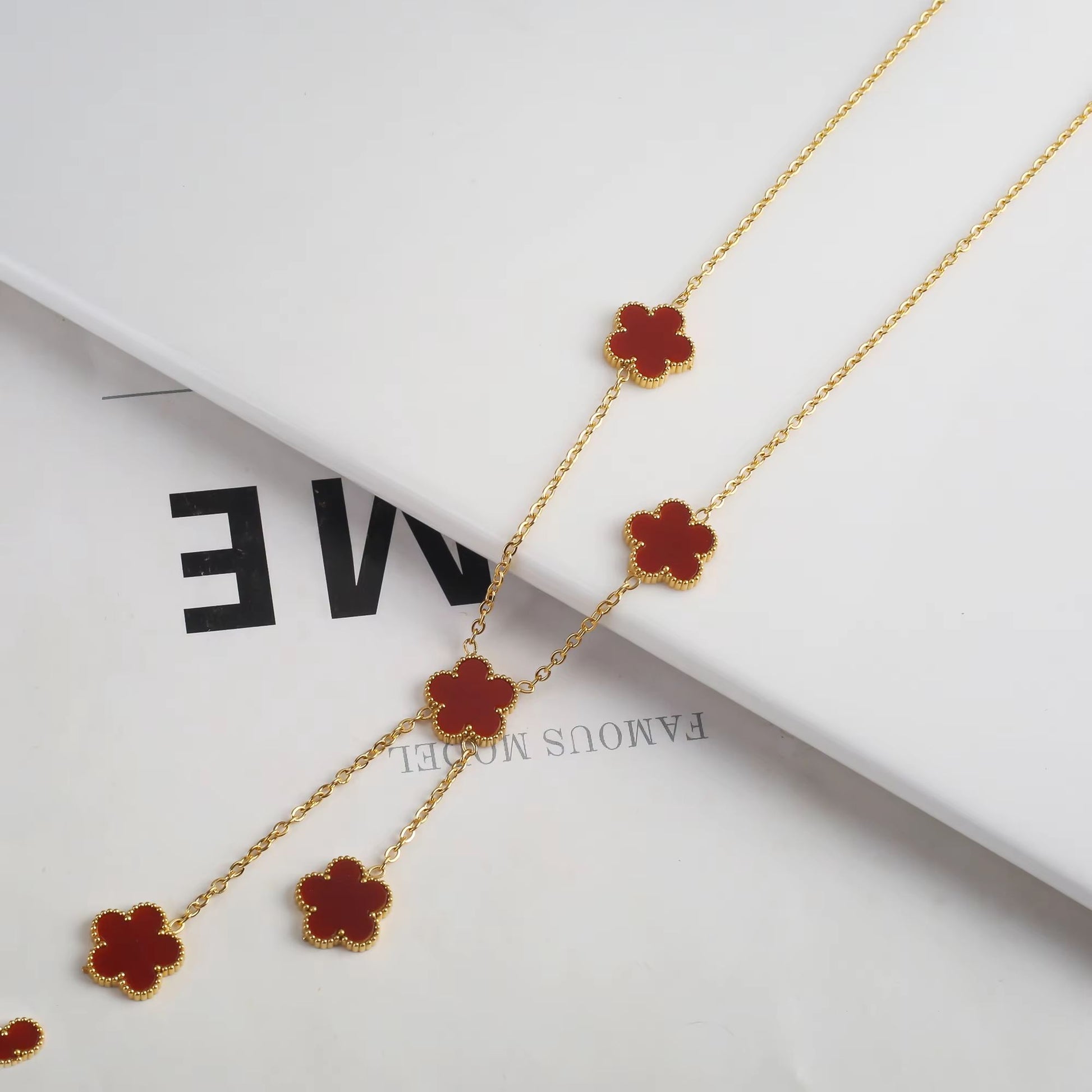 Luxury Gold Plated Clover Bracelet  Adjustable Stainless Steel 316L Flower Jewelry For Women 20