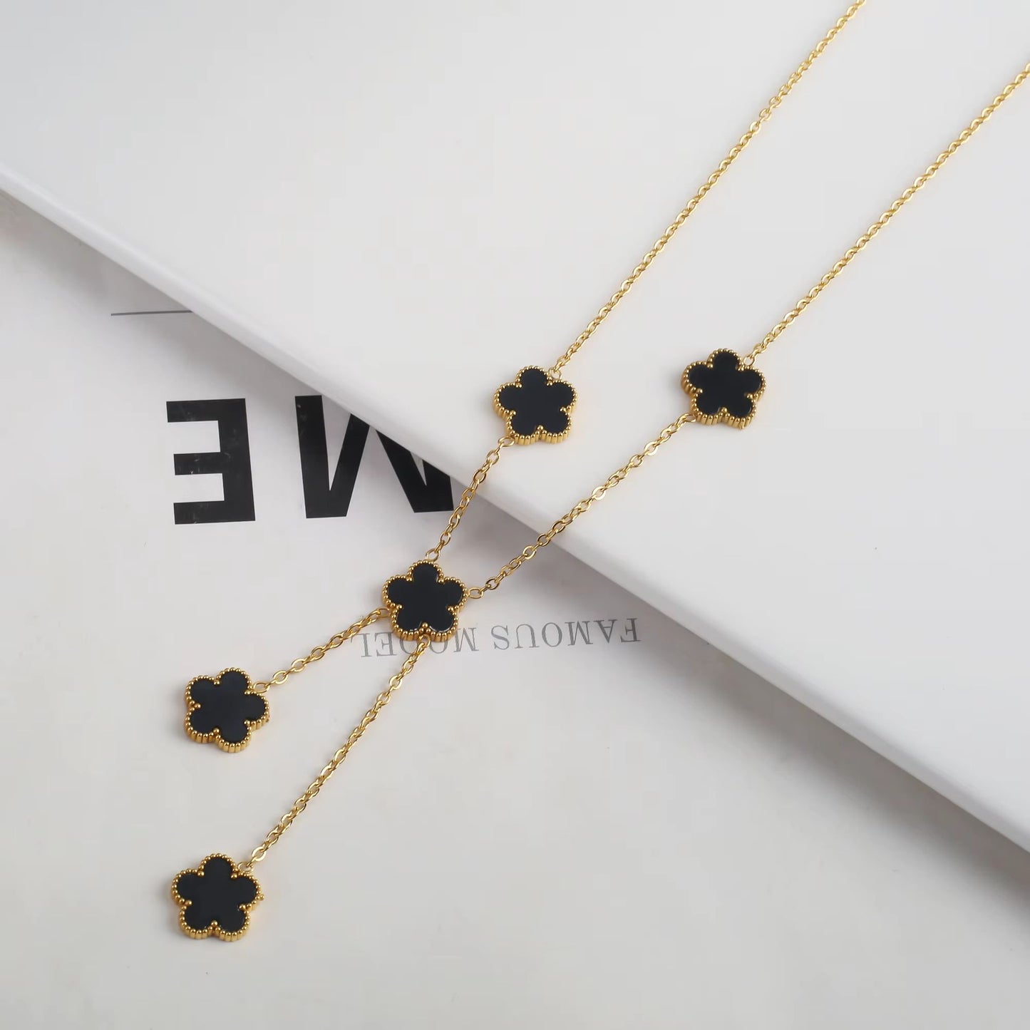 Luxury Gold Plated Clover Bracelet  Adjustable Stainless Steel 316L Flower Jewelry For Women 22