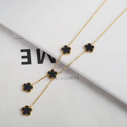 Luxury Gold Plated Clover Bracelet  Adjustable Stainless Steel 316L Flower Jewelry For Women 22