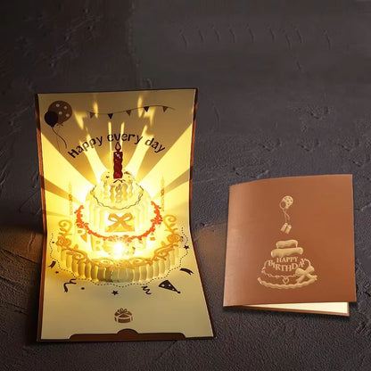 3D PopUp Musical Greeting Card  Birthday  Wedding LED Gift Card With Envelope 9