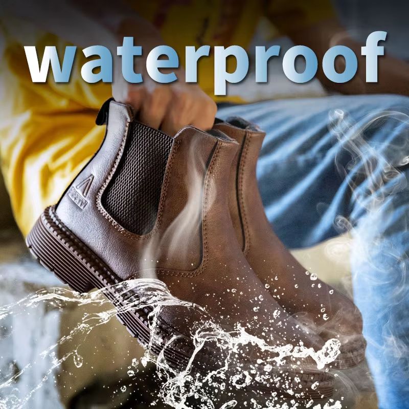 TitanGuard Waterproof SteelToe Work Boots  Mens Indestructible Leather Safety Footwear 1
