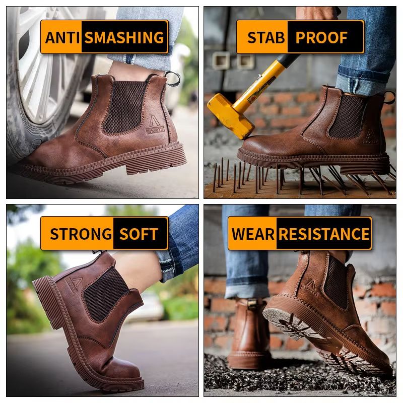 TitanGuard Waterproof SteelToe Work Boots  Mens Indestructible Leather Safety Footwear 2