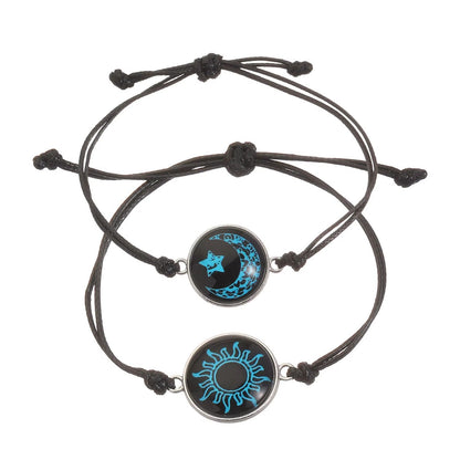 Romantic Sun  Moon Couple Bracelets  Handmade Braided Rope Jewelry For Men  Women 2