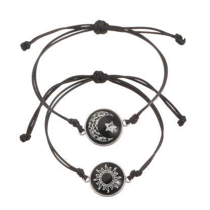 Romantic Sun  Moon Couple Bracelets  Handmade Braided Rope Jewelry For Men  Women 7