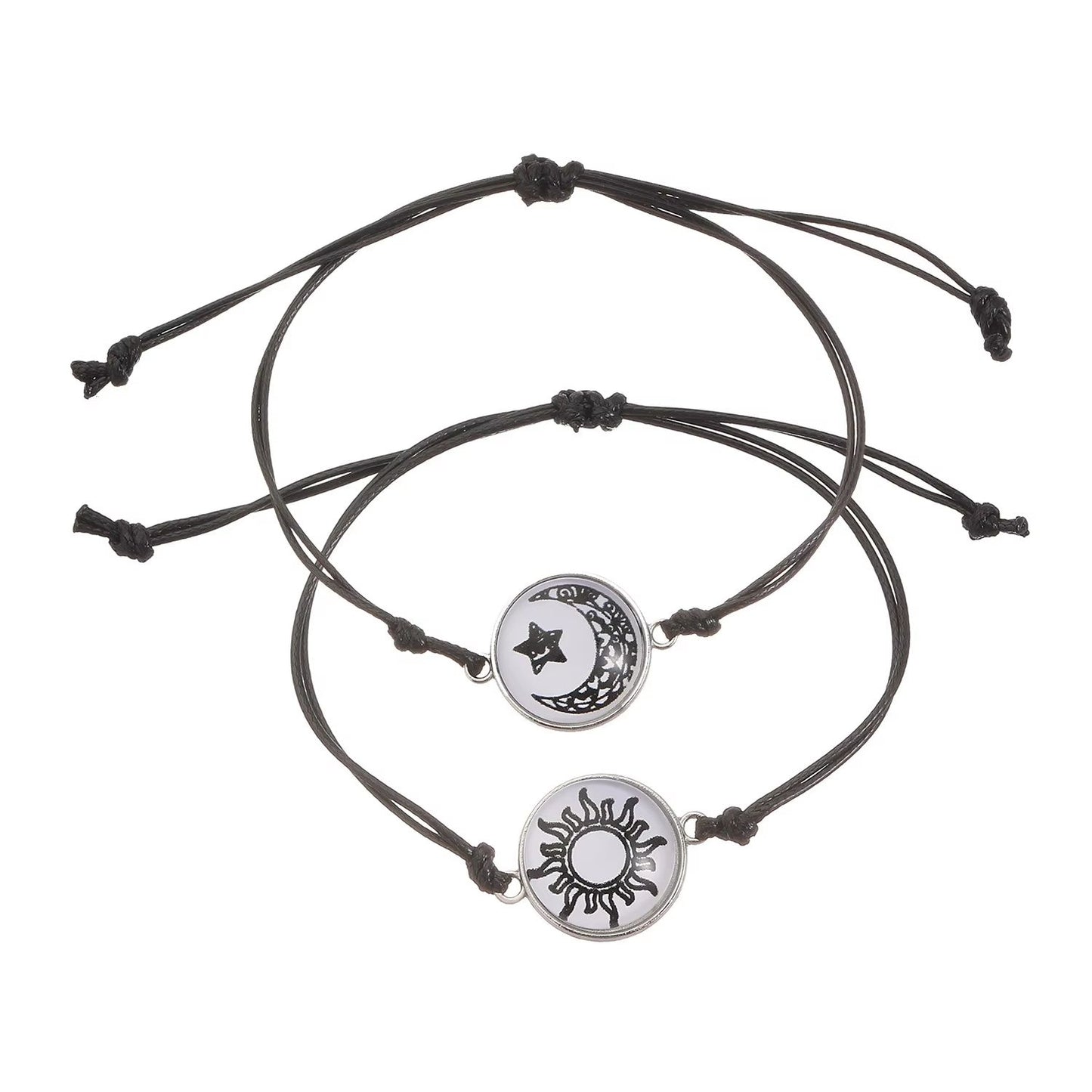 Romantic Sun  Moon Couple Bracelets  Handmade Braided Rope Jewelry For Men  Women 8