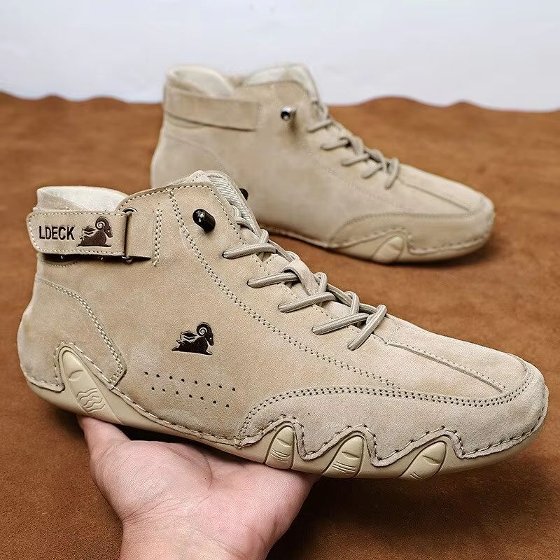 RiderShield Waterproof High-Top Motorcycle Boots - Men's Casual Winter Footwear
